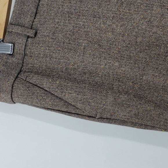 Talbots petites LUXE DONEGAL WINDSOR PANTS size 16P in mill brown/ivory multi - Picture 7 of 16